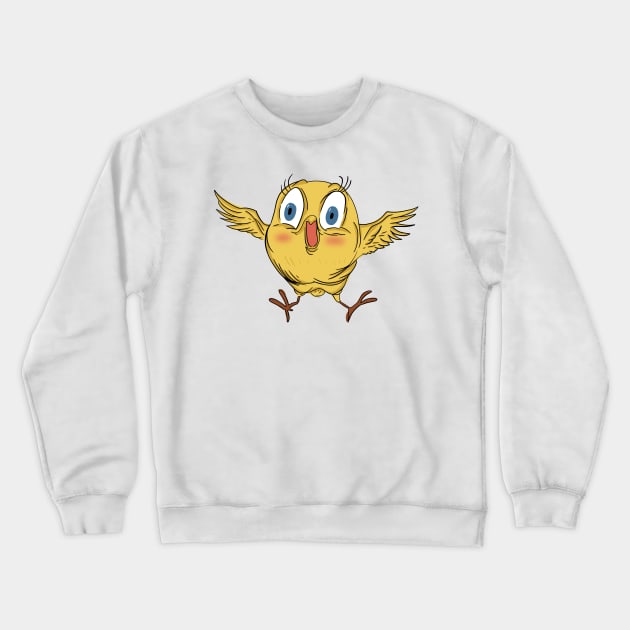 cute yellow bird Crewneck Sweatshirt by BINTSTUDIO